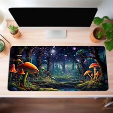 Bioluminescent Flora Deskmat - Aesthetic Realistic Image, Mushroom Desk Pad