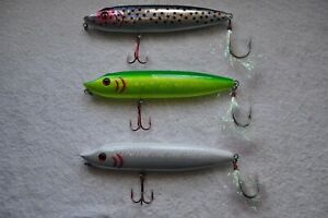 Chesapeake Bay Top Water Lure Striped Bass Blue Fish New 7inch 3oz Plug Lot of 3