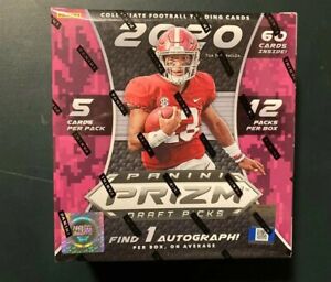 2020 Panini Prizm Collegiate Football Draft Pick- SEALED 12 Pack-Mega Box w/AUTO