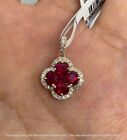 2Ct Oval Cut Lab-Created Red Ruby  Pendant 14k Yellow Gold Finish