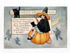 Vintage 1900-1920 Halloween Postcard by Whitney- Halloween Greetings