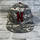 Nebraska Huskers Adidas Digital Camo Hat Authentic Onfield Baseball Cap sz 7 3/8