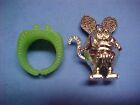 1960s Ed Roth silver Rat fink with Green ring.New old stock.mint. Very Rare
