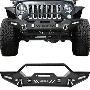 OEDRO Front Bumper fits for 2007-2018 Jeep Wrangler JK & Unlimited w/ LED Lights (For: Jeep)