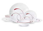Corelle®- Splendor, White and Red Round 12-Piece Dinnerware Set