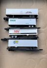 4 HO Scale Athearn BB Black Undecorated Spine Cars W/ Trailers