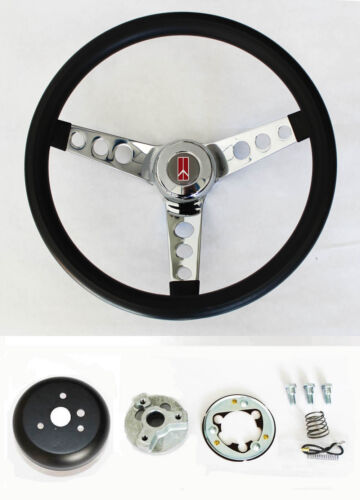 1964-1966 Oldsmobile F85 442 Cutlass 98 Black Steering Wheel 13 1/2