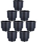 8 PCS Recessed Plastic Cup Holder with Drain Boat Table Car Drink Holder Black