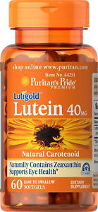 Lutein 40 Mg with Zeaxanthin, Helps Support Eye Health*, Whole Bean, 60 Ct,