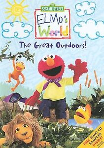 Sesame Street Elmo's World The Great Outdoors 2003 DVD with elmo CD Sampler