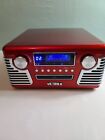 Victrola 50's Retro Bluetooth Record Player & Multimedia Center, Red Cd / Tape