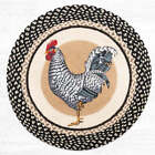 Rooster / Chicken Rugs for Kitchen - Handwoven Braided with 100% Natural Jute