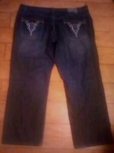 Vintage Pellepelle Y2K Jeans Size 50x33* Black Fade Denim Loose Baggy Streetwear