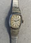 Rare Vintage Ladies Helbros Watch All Silver Tone With Oval Face