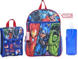 Marvel Avengers Little Boys 16 inch Backpack 6 Piece Set