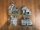 Shelia’s Collectibles Wooden Houses Lot Of 4-CARSON MANSION-Gaffos House & More