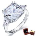925 Sterling Silver Bridal Engagement Ring 8 Ct Princess Cut Lab Created Diamond
