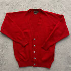 Neiman Marcus Cardigan Sweater Mens Medium Cashmere Wool Red Scotland