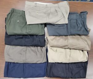 Lot Of 9 Mens Business Casual Pleated Slacks Pants Size 38 X 30 Wholesale Bulk