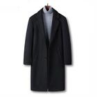 Mens Wool Blend Trench Coat Mid Length Outwear Business Dress Casual Work Party
