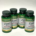 Lot of 4: Nature's Bounty Zinc 50 mg -For Immune Health 100 Caplets Each EX 1/25
