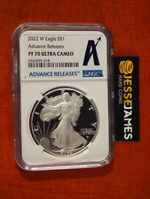 2022 W PROOF SILVER EAGLE NGC PF70 ULTRA CAMEO ADVANCE RELEASES 'A' LABEL