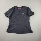 Urbane Ultimate Scrub Shirt Womens Medium Black Mercy Hospital Uniform Top