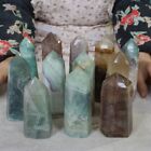 10.5LB 12 Natural Rainbow Fluorite Quartz Crystal Point Tower Polished Healing