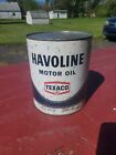 Havoline Motor Oil 1 Gallon Tin Can Texaco Collectable EMPTY