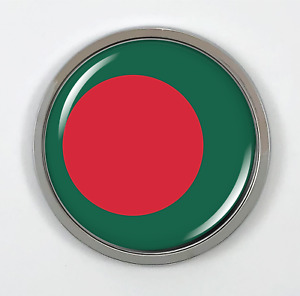 Emblem Car Sticker Chrome ROUND Bezel - Bangladesh Flag
