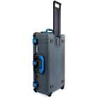 Charcoal & Blue Pelican 1615 Air case No Foam.  With wheels.