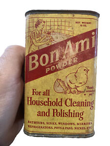 Vintage BON AMI POWDER 12oz CAN collectors item Tin Top About Half Full