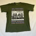 Rage Against the Machine Shirt Green L We Support Our Troops Repro On Comfort C