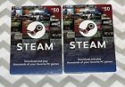 (2) $50 STEAM Gift Cards! Brand New! All Receipts Kept! Fast Shipping! 🔥