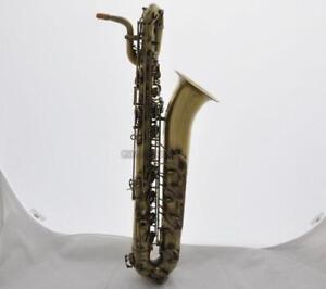 Antique bronze Baritone saxophone Eb Bari Sax Low A Key 2 Necks FREE SHIPPING