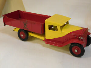 Antique Buddy L Pressed Steel Toy Dump Truck 1930's 19 1/2