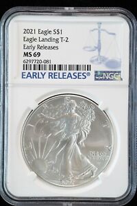 2021-W Type 2 American Silver Eagle NGC MS-69 Early Releases