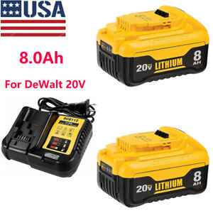 DCB206-2 DCB200 20V Max 8.0AH for DeWalt Battery Replacement with DCB112 Charger