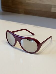 Vintage 70’s Ski Sunglasses From France Mirrored Lenses 9109 Heavy Frames Maroon