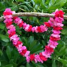 Hawaiian Silk Lei -Pink And Red Trailing Rose Flowers - Designed In Hawaii