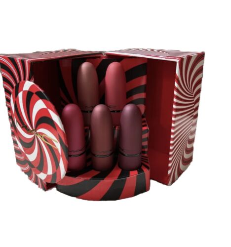NIB - Mac Rouge A Levres Mistletoe Matte Powder Kiss Lipstick  X5 Gift Set