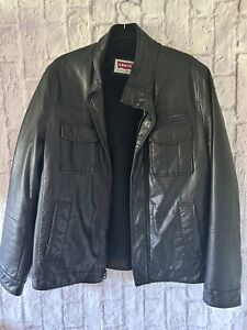 Vintage Levi Men’s Black Biker Winter Coat L/XL