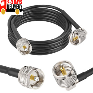 CB Coax Cable - RG58 UHF PL-259 Male to Male Right Angle Coaxial Cable 8FT Low L