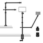 Camera Desk Mount Stand with Two Auxiliary Holding Arms, Overhead Camera black