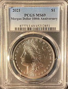 Beautiful Uncirculated 2021  Morgan Silver Dollar  PCGS MS69 Philadelphia