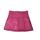 Vtg Y2K Delia's Catalog Juniors Mini Pleated Skirt M Pink Metallic Faux Leather