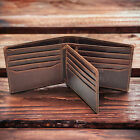 Vintage Leather Men's Bifold Center Flap Wallet business