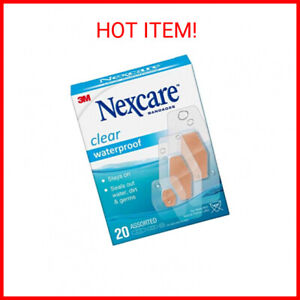 Nexcare Waterproof Bandages, Stays on in the Pool, Holds for 12 Hours Clear 20pk