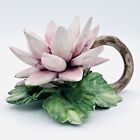 Vintage Napoleon Capodimonte Porcelain Pink Flower. Made In Italy. Has Flaw.