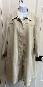 London Fog Maincoats Women’s Tan / Khaki  Single Button-Up - Size 18 Trenchcoat